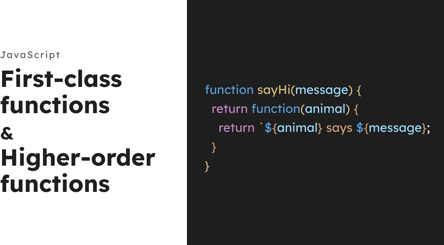 First-class functions & higher-order functions in JavaScript