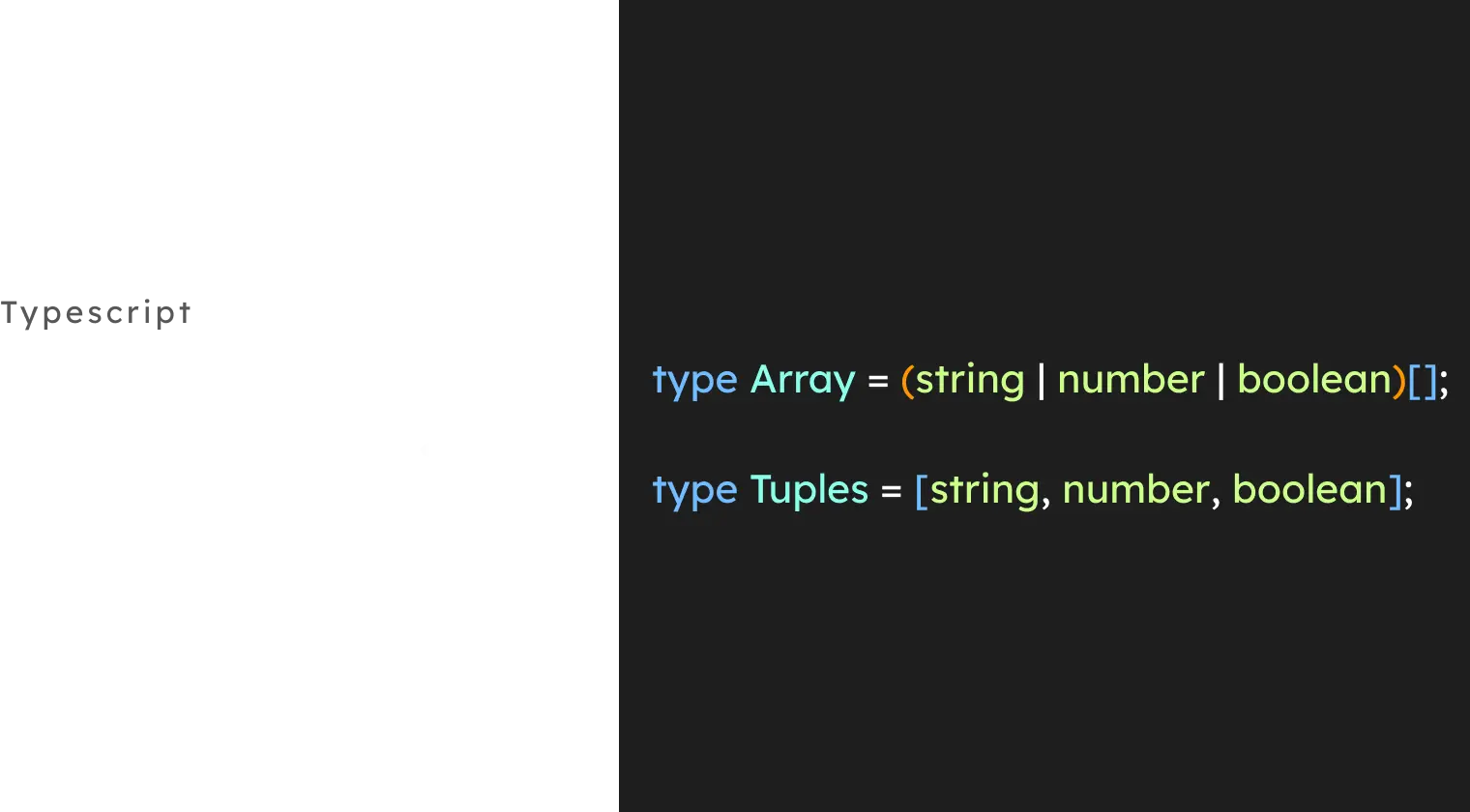 Array tuples in typescript frontendly io