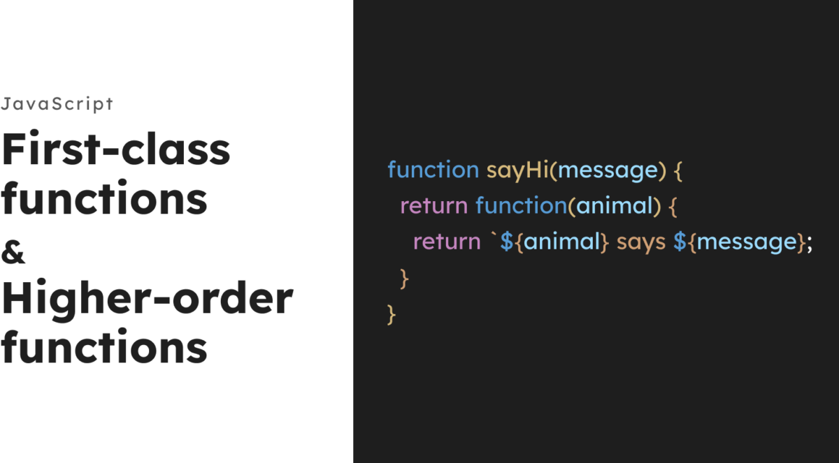 First-class functions & higher-order functions in JavaScript